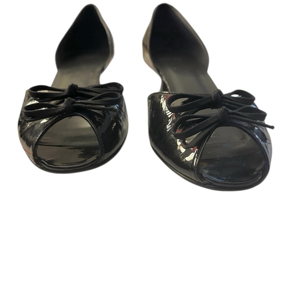 Stuart Weitzman Women's Black Size 11 Patent Leather Open Toe Kitten Heel - Picture 2 of 7